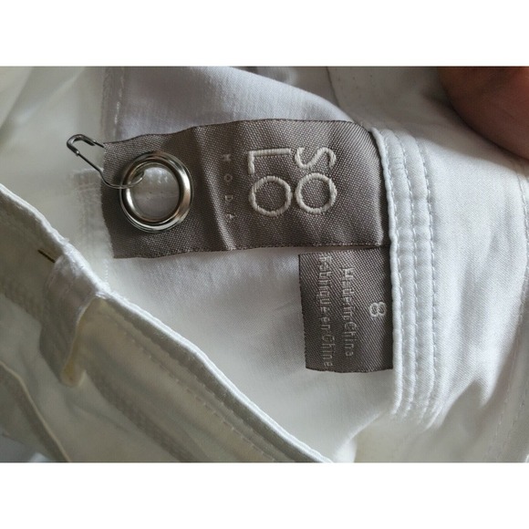 Solo Hoda White Women's Cotton Dress Staight Leg Casual Pant Size 8 - Picture 11 of 11